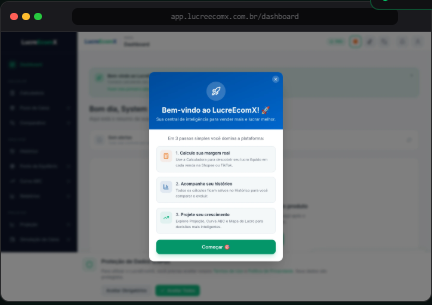 Painel do Lucreecomx com cálculo de preço e margem para marketplaces
